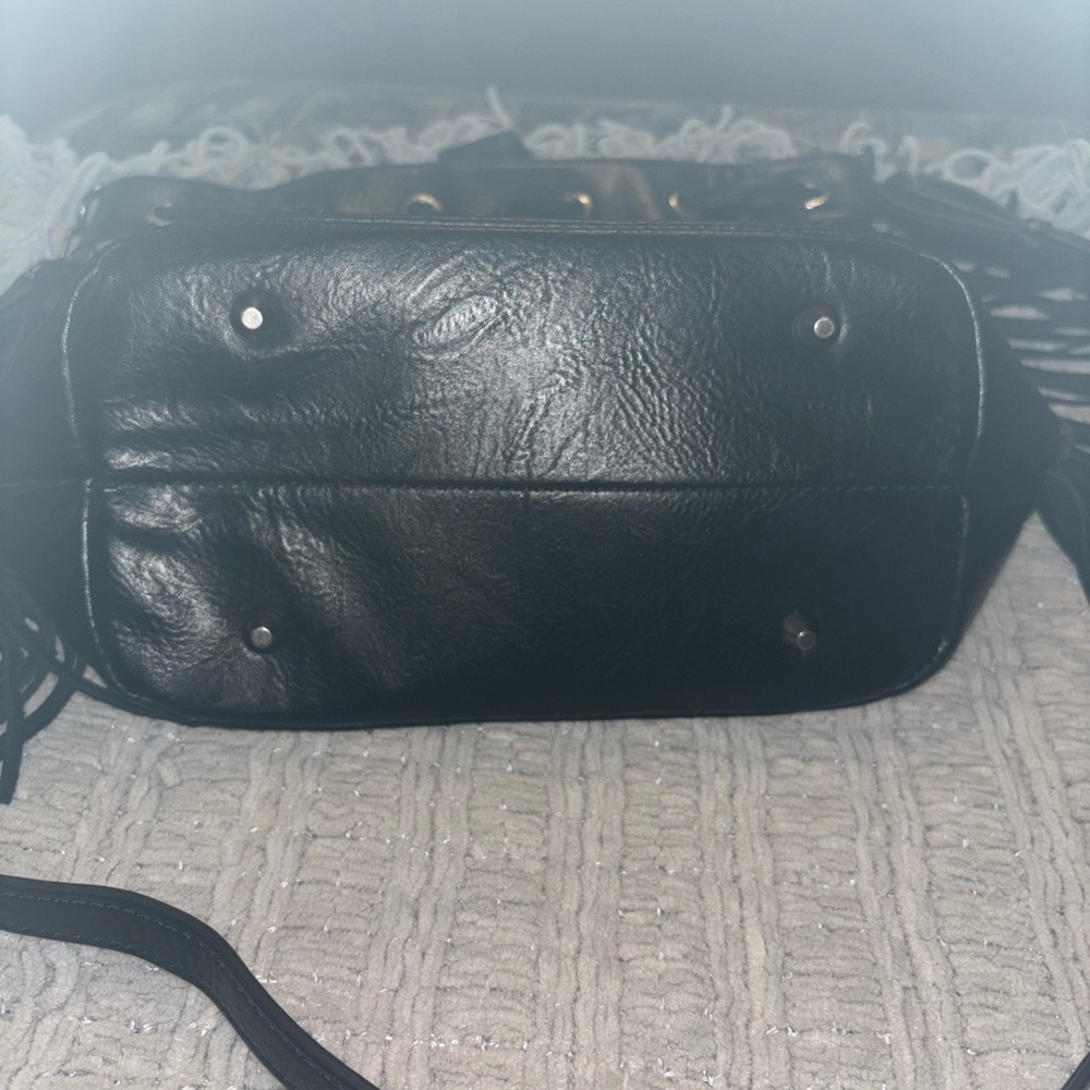 Wrangler Black and Brown Patterned Fringe Bag - Picture 8 of 9